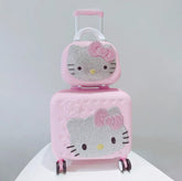 Cute Cartoon Style Rhinestone Travel Luggage Set
