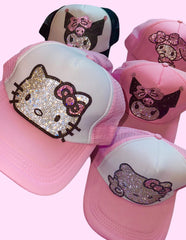 Cute Cartoon Style Rhinestone Bling Hat