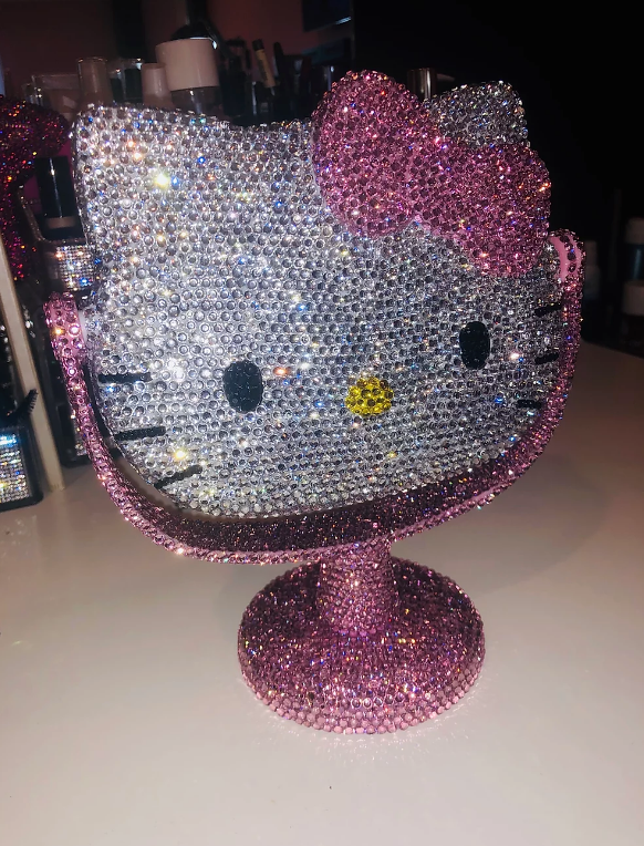 Crystalized Hello Kitty Mirror Stand - Crystals