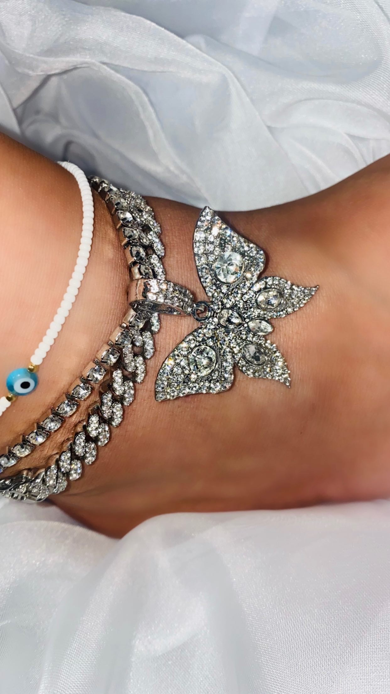 Butterfly shop diamond anklet