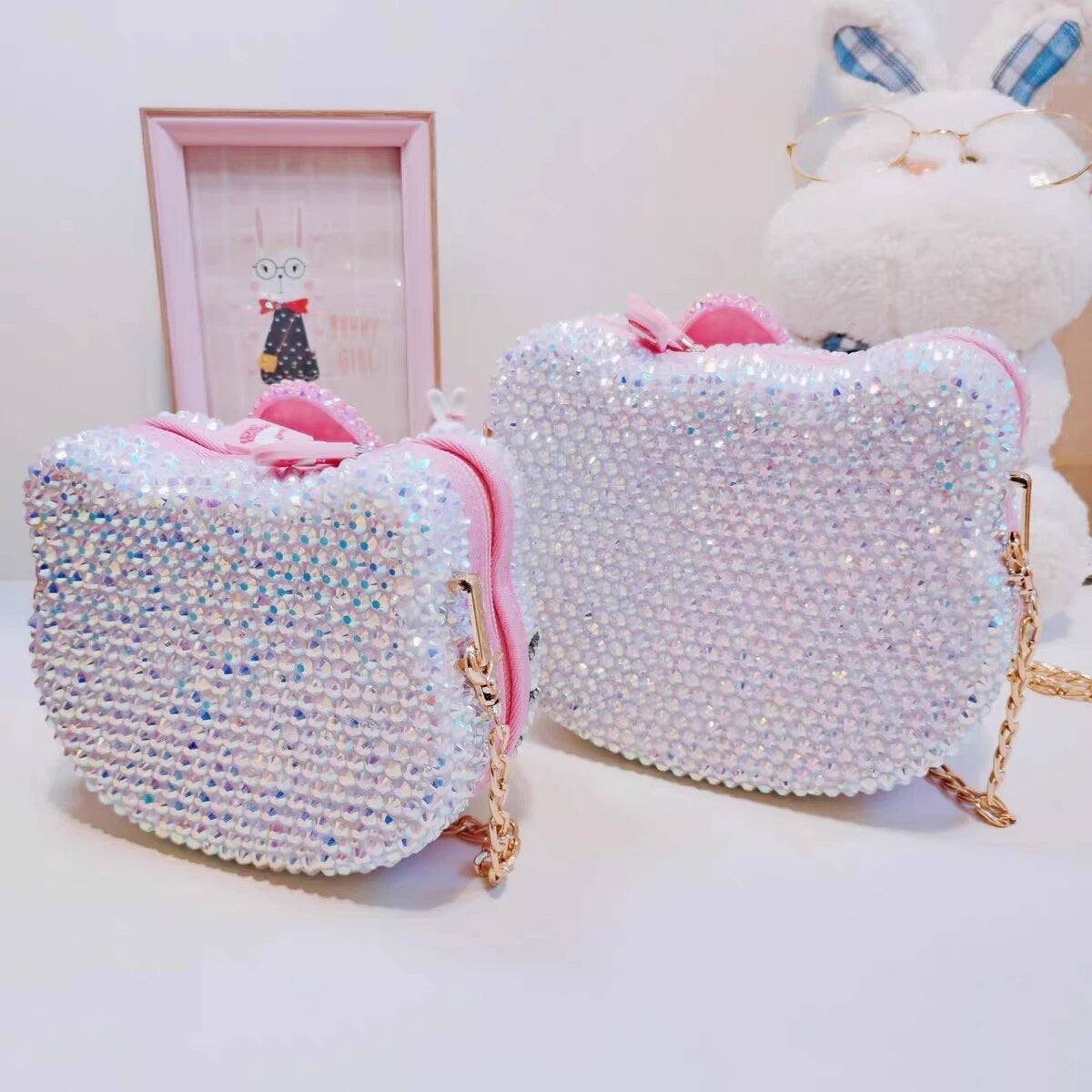 Bling Hello Kitty Puffer Crossbody Bag