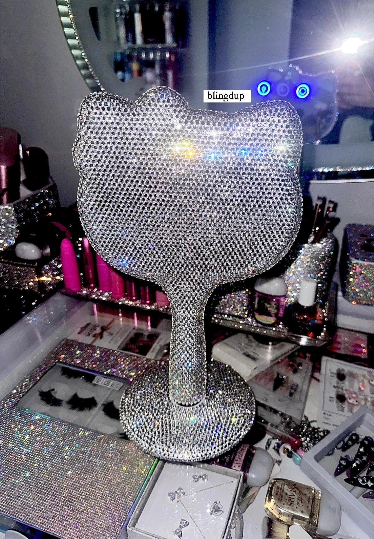 Crystal Hello Kitty LED Vanity Mirror
