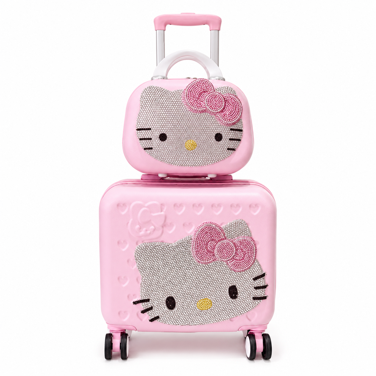 Cute Cartoon Style Rhinestone Travel Luggage Set