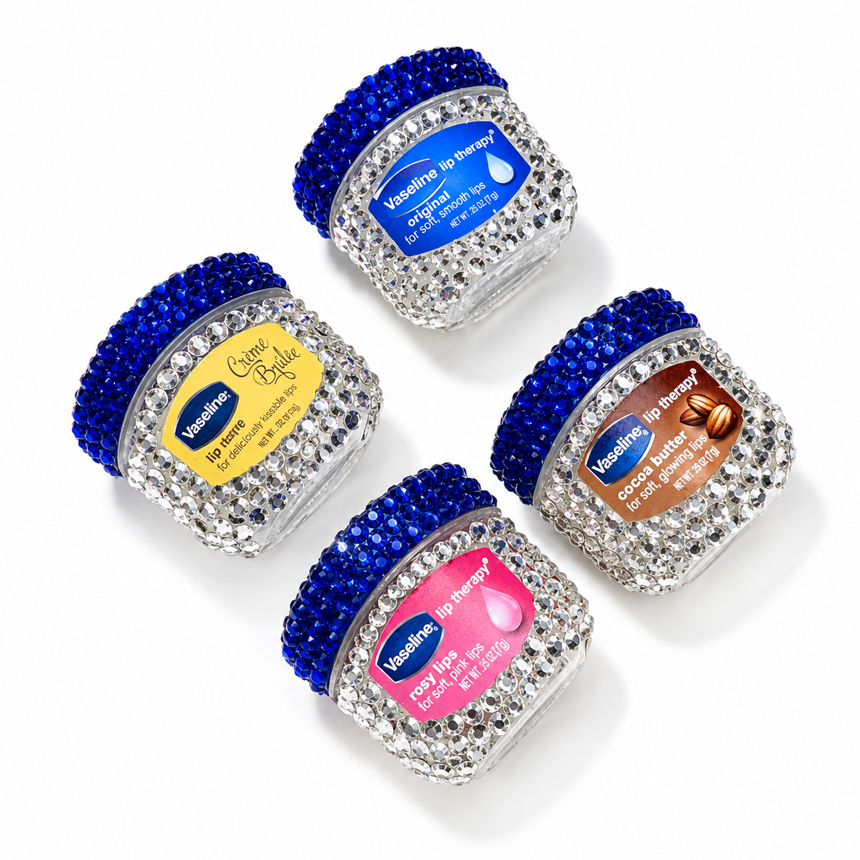 4 BUNDLE PACK Mini Bling Vaseline Lip Therapy