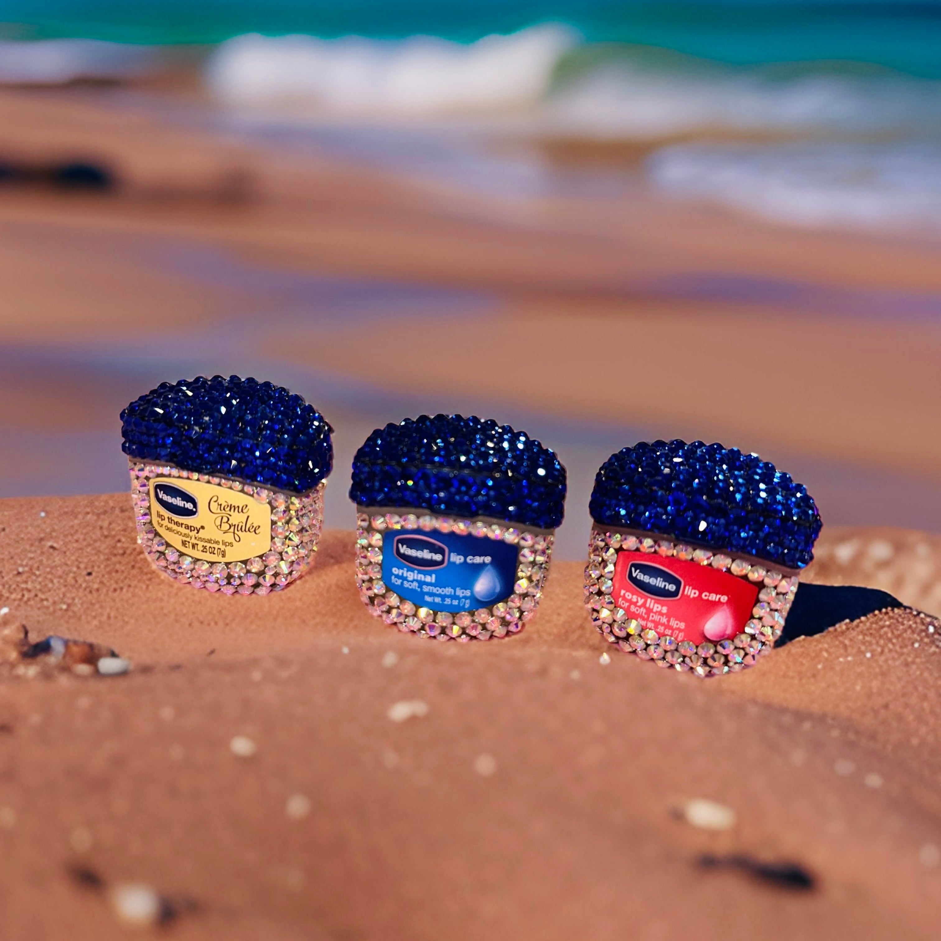 4 BUNDLE PACK Mini Bling Vaseline Lip Therapy