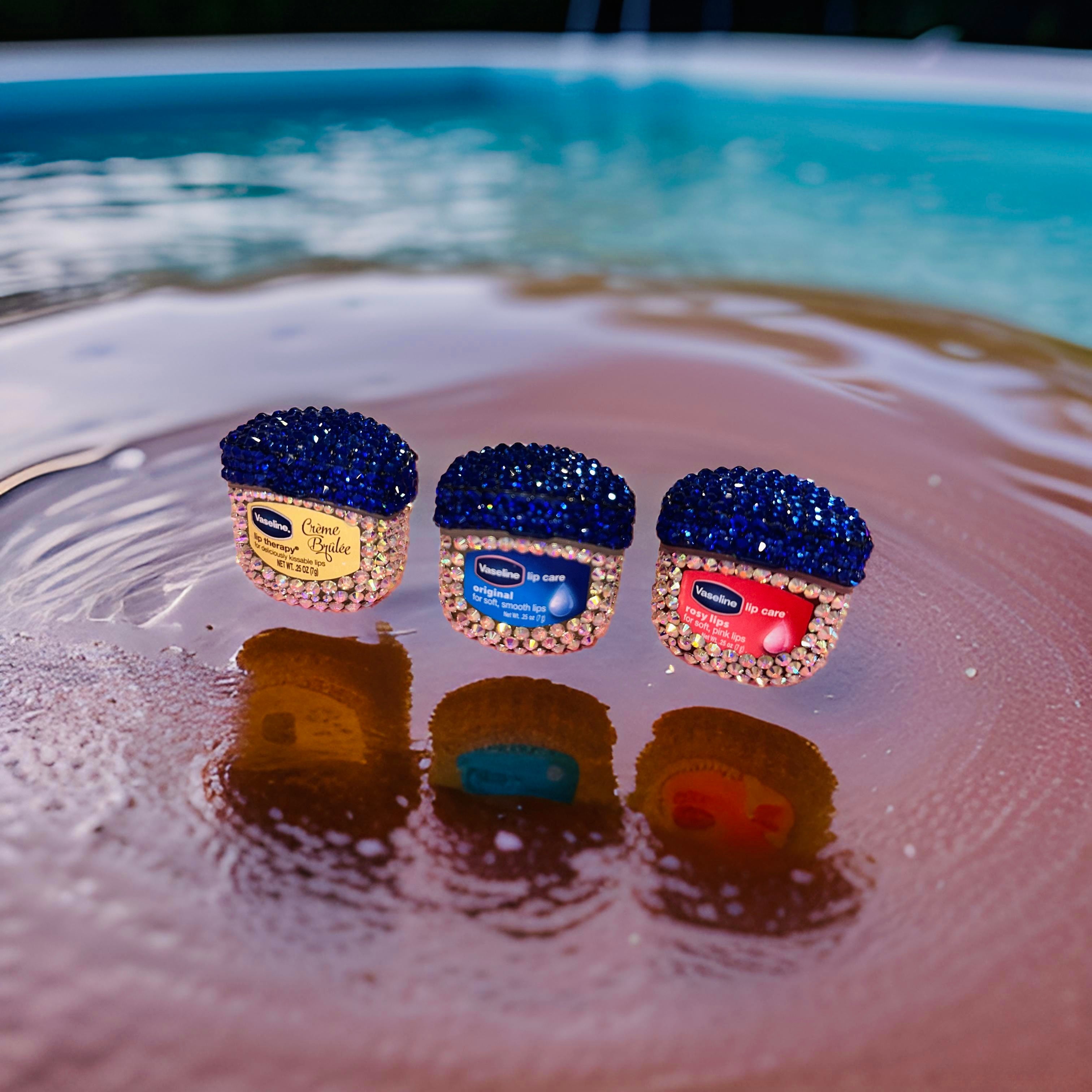 4 BUNDLE PACK Mini Bling Vaseline Lip Therapy