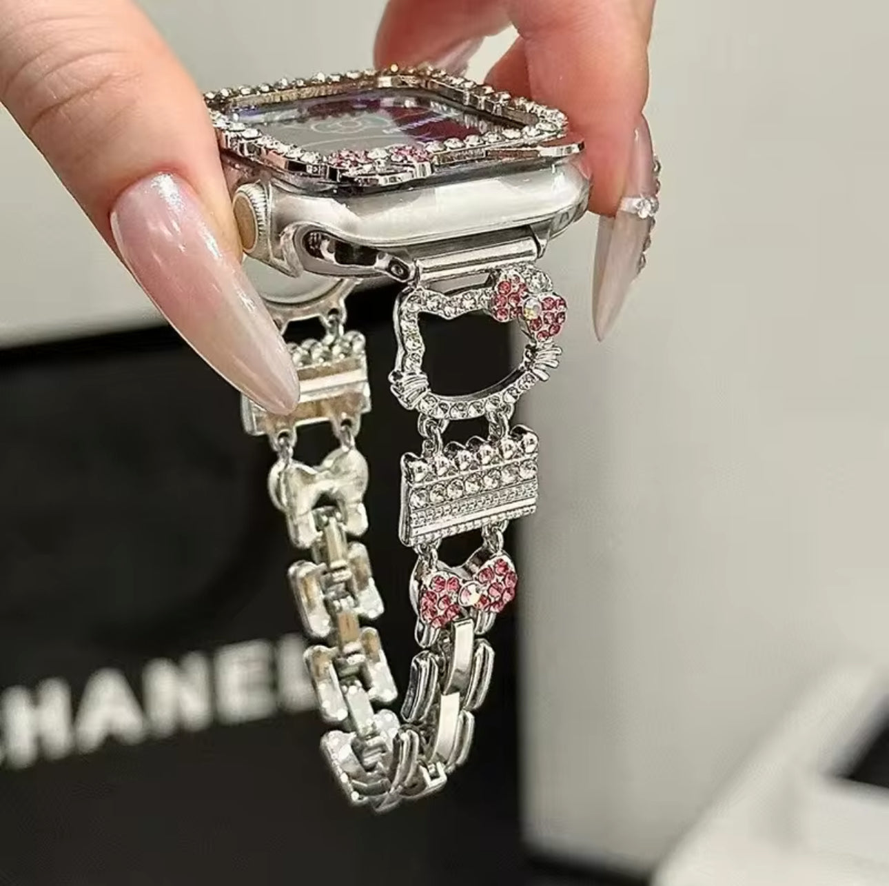 Bling Cartoon Style Watch Cover and Strap with Rhinestones