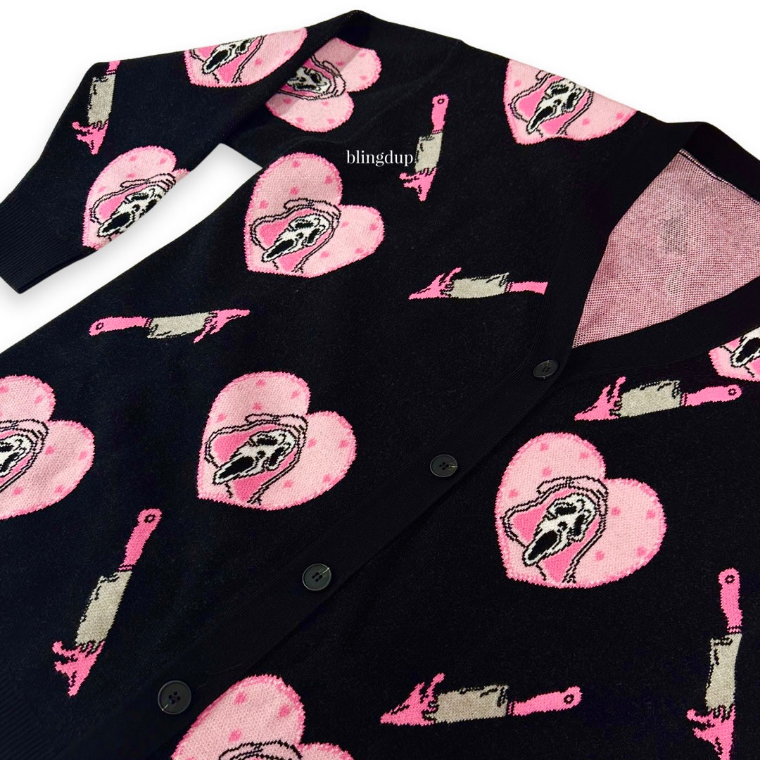 Pink Heart Ghostface Cardigan