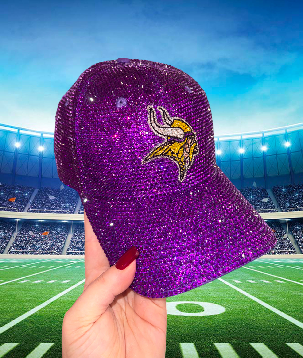 Beautiful Handmade Designer Look Ball Cap With Golden Crystal Logo Focal Point Born from a simple idea, now a brand that refuses to be  main image 2