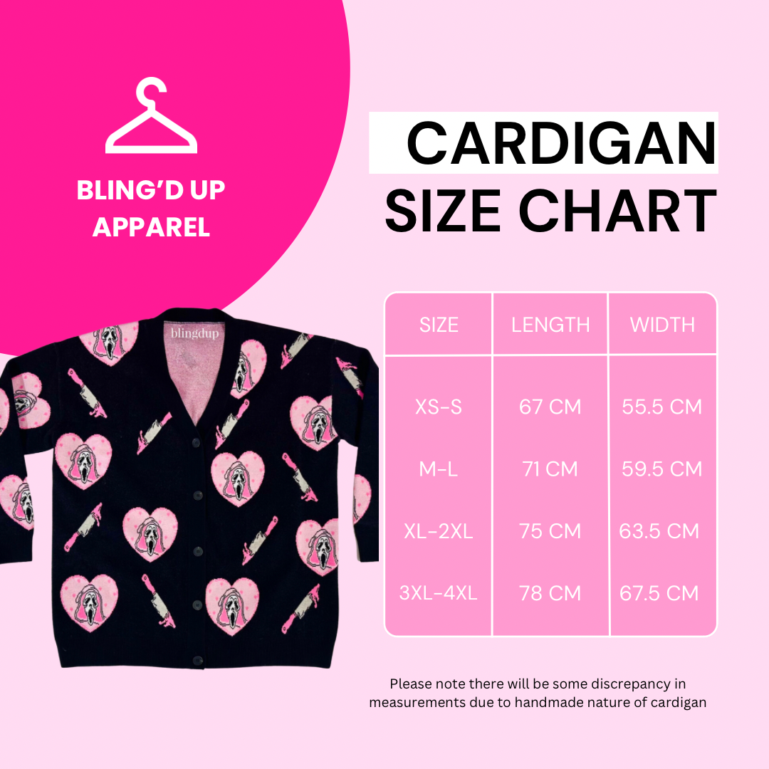 Pink Heart Ghostface Cardigan