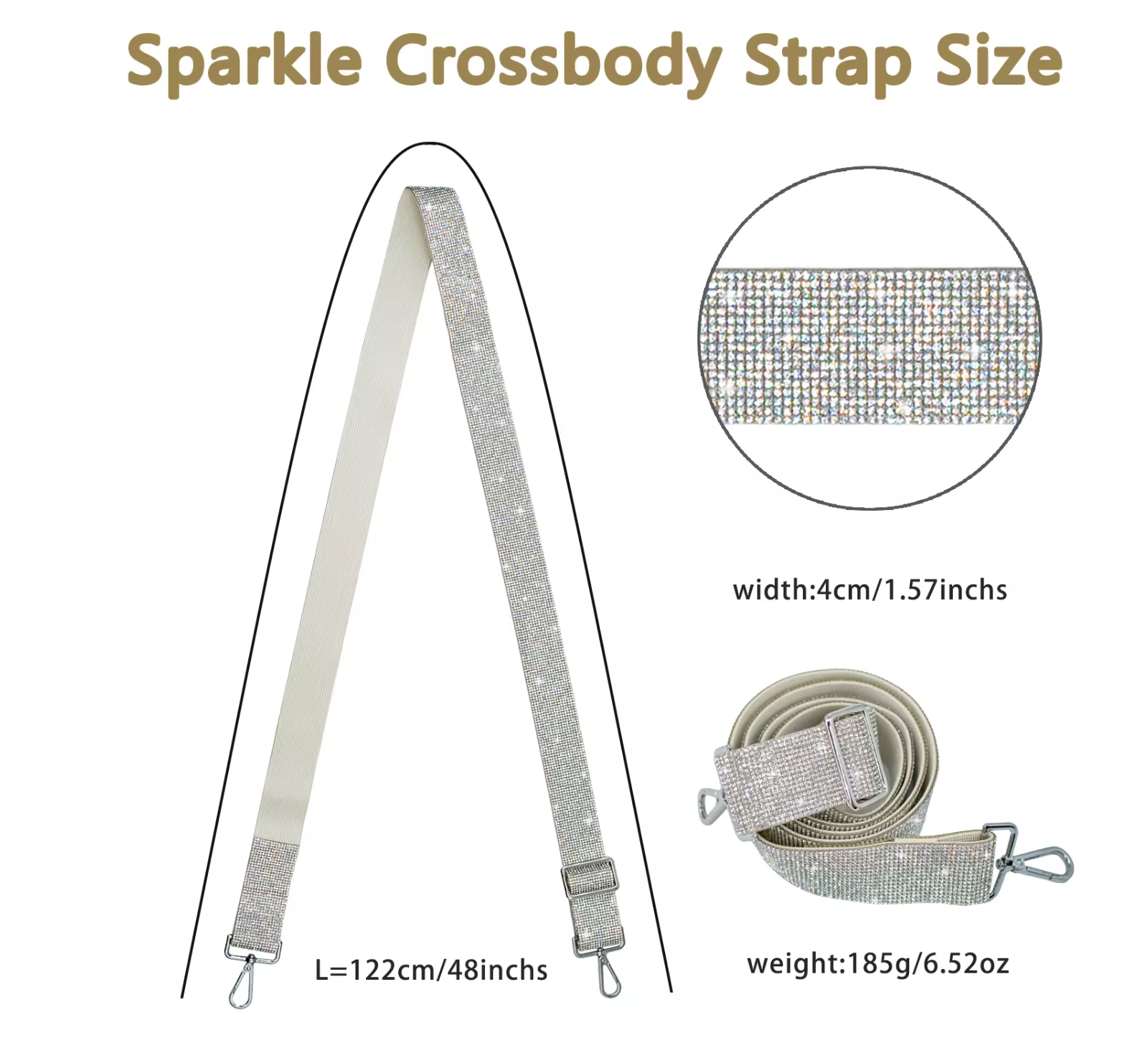 Glimmer Rhinestone Bag Strap