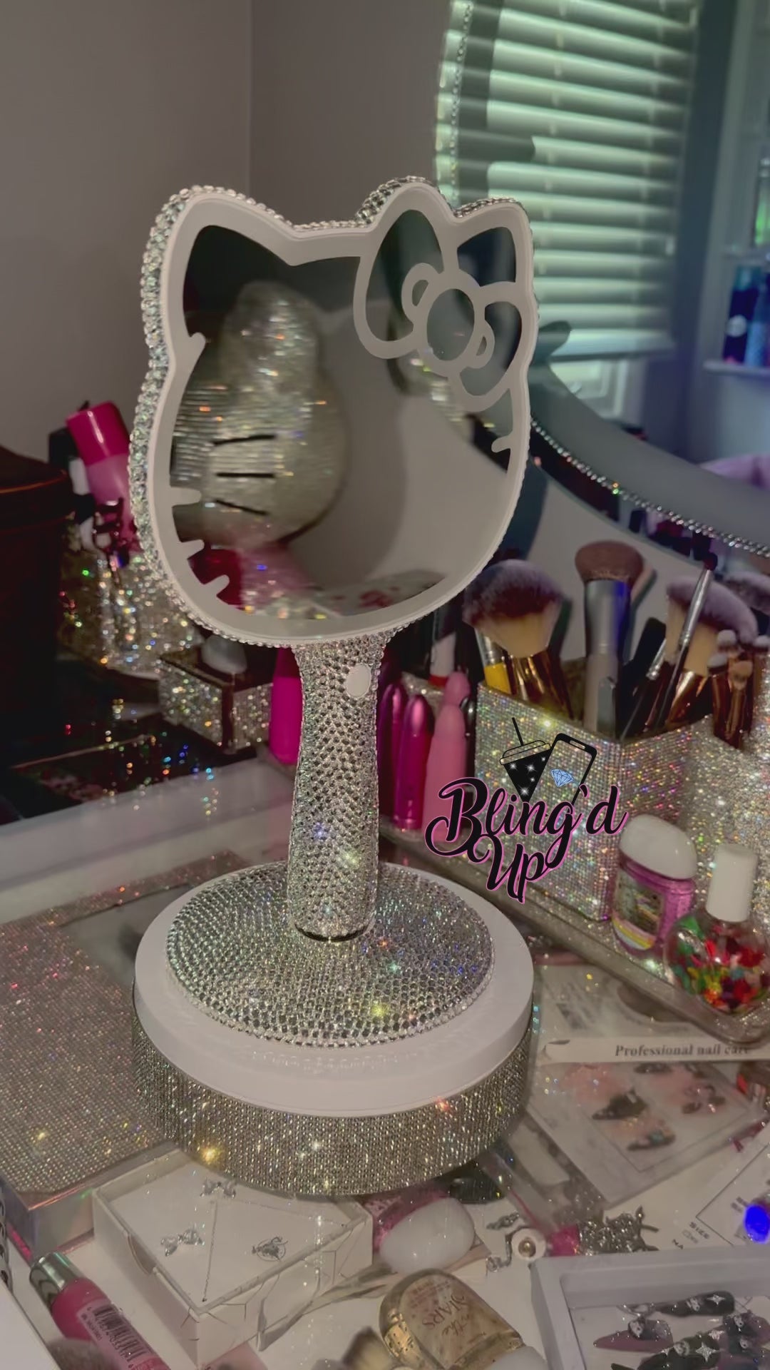 Crystal Hello Kitty LED Vanity Mirror