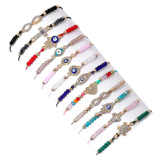 Set of Evil Eye Adjustable Bracelets
