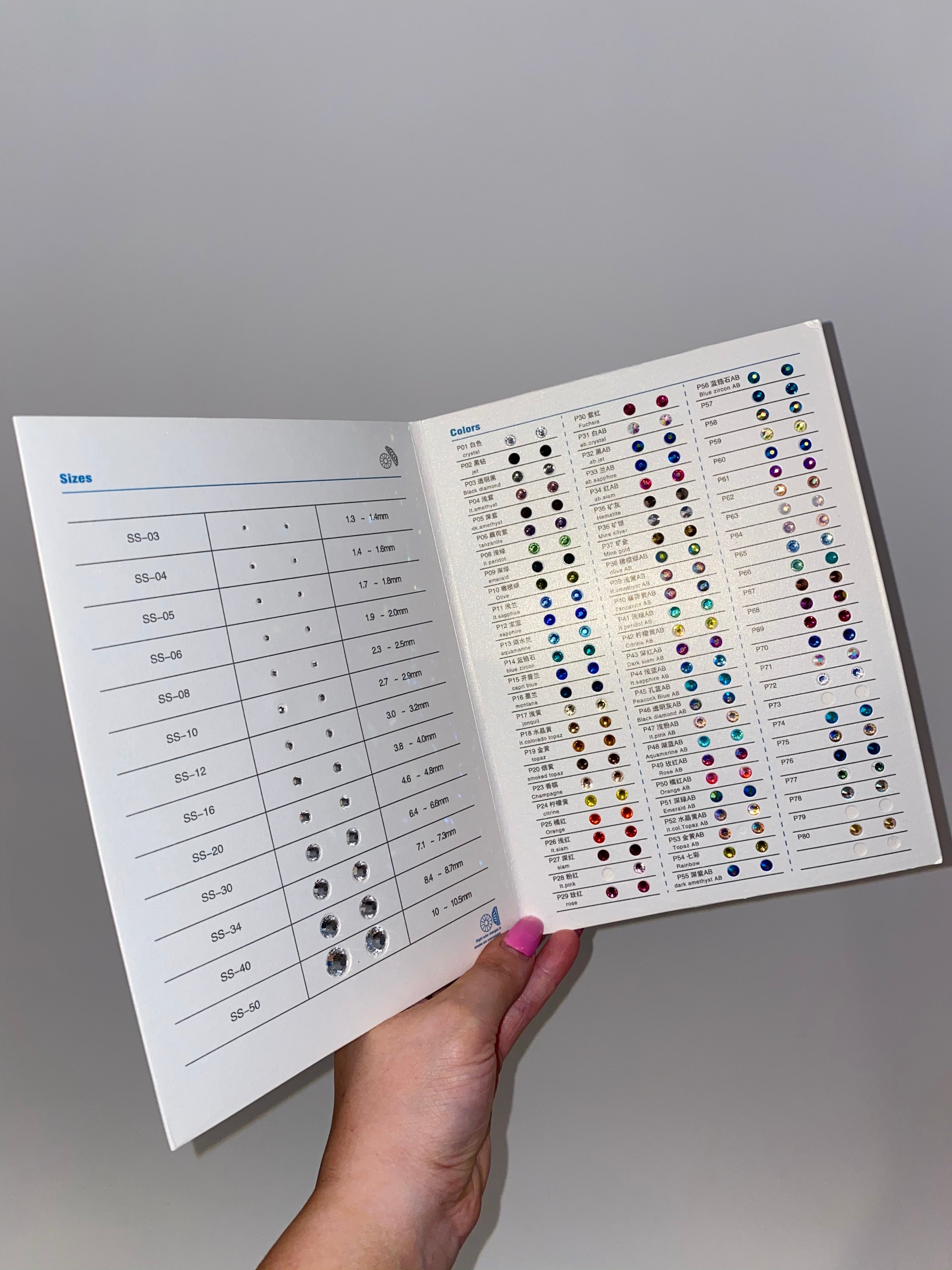 Glass Crystal Chart