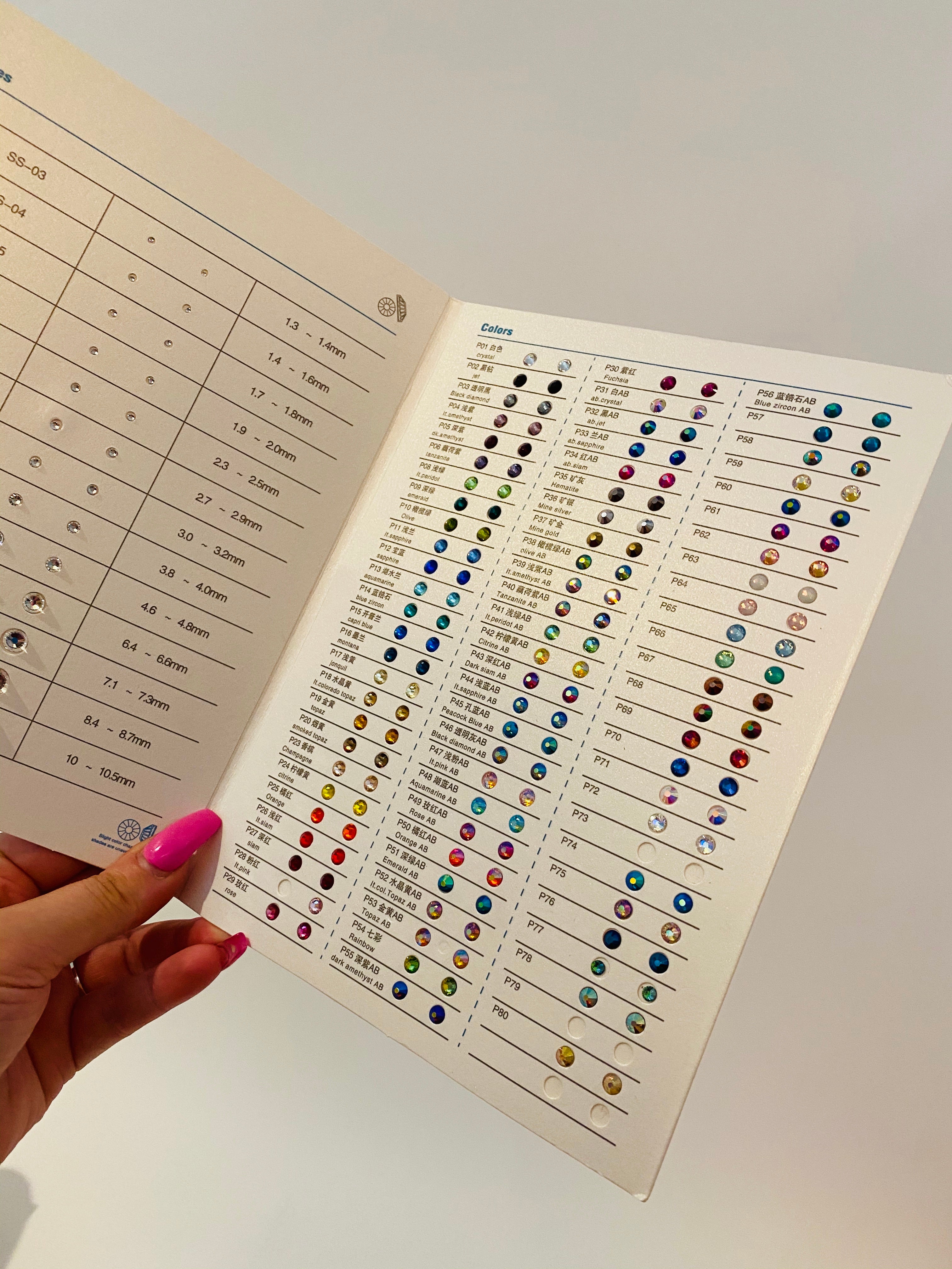 Glass Crystal Chart