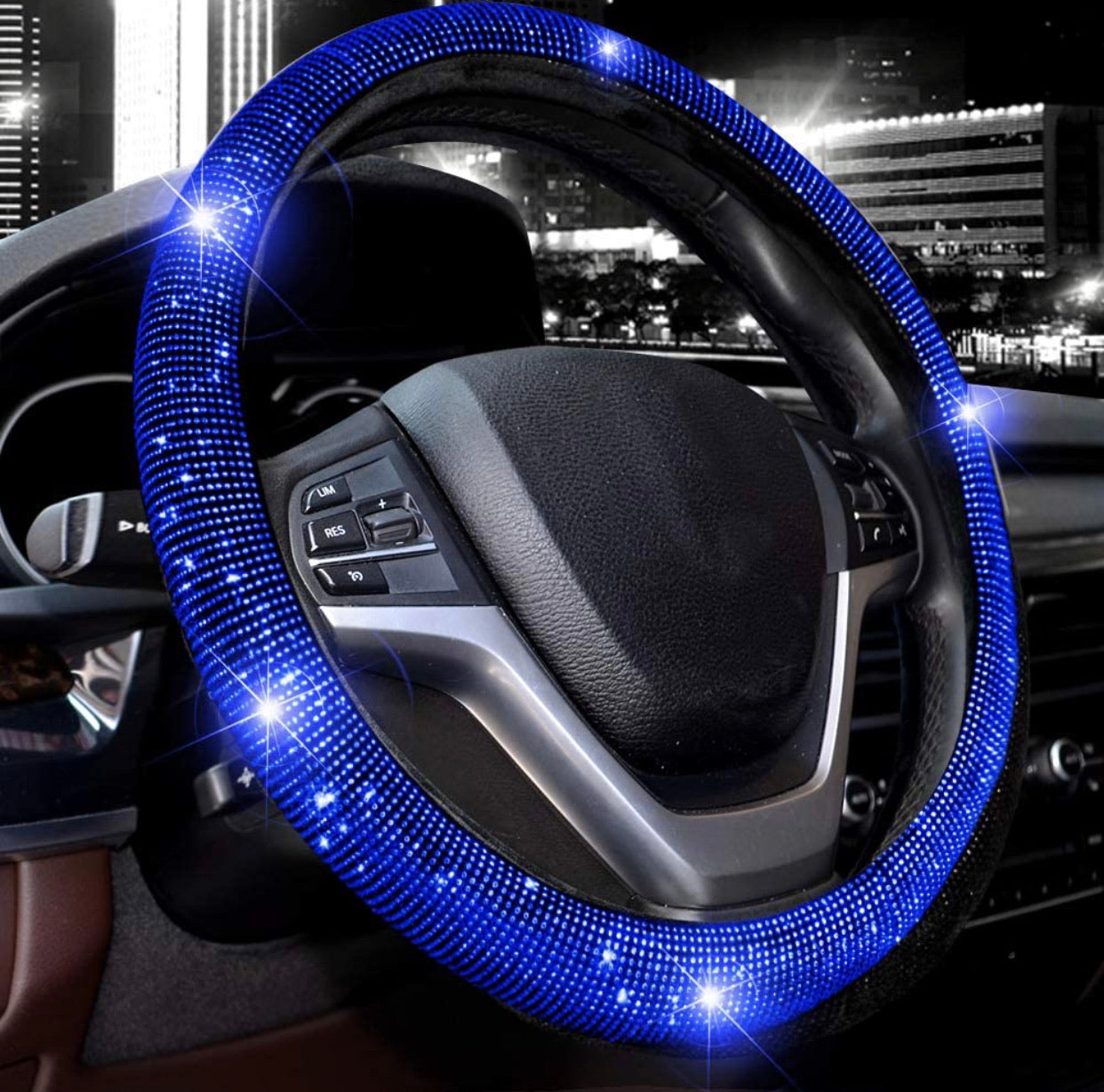 Silver glitter steering wheel cover hotsell
