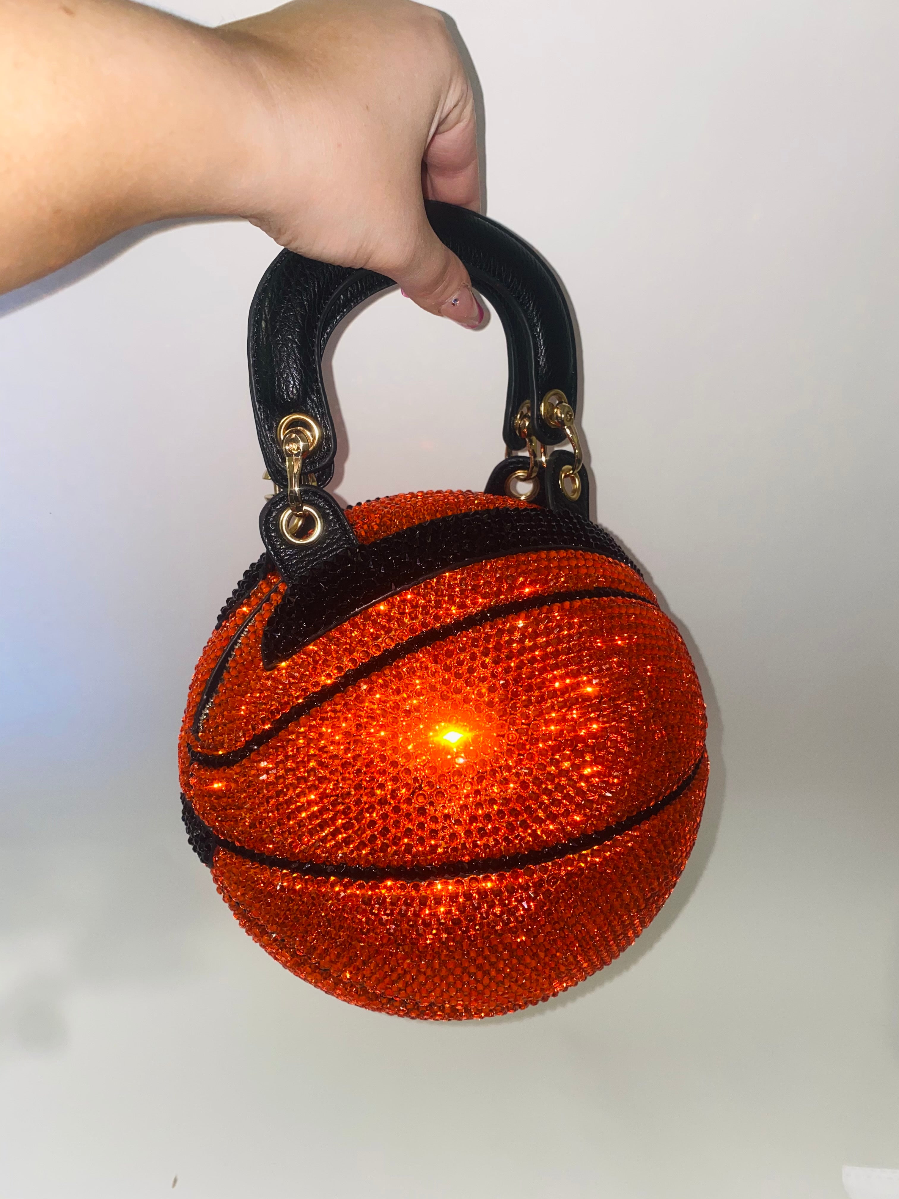 Bedazzled Crystal Basketball Handbag Purse -  Israel